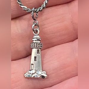 Jewelry Bundle Light House Charm Blue Stone Necklaces